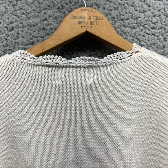 Vtg Shenanigans Knit Sweater Women L Floral Grandma Cottage Core Style Beaded - Picture 8 of 10